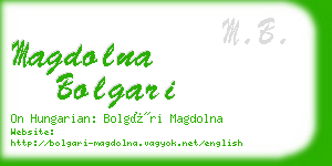 magdolna bolgari business card